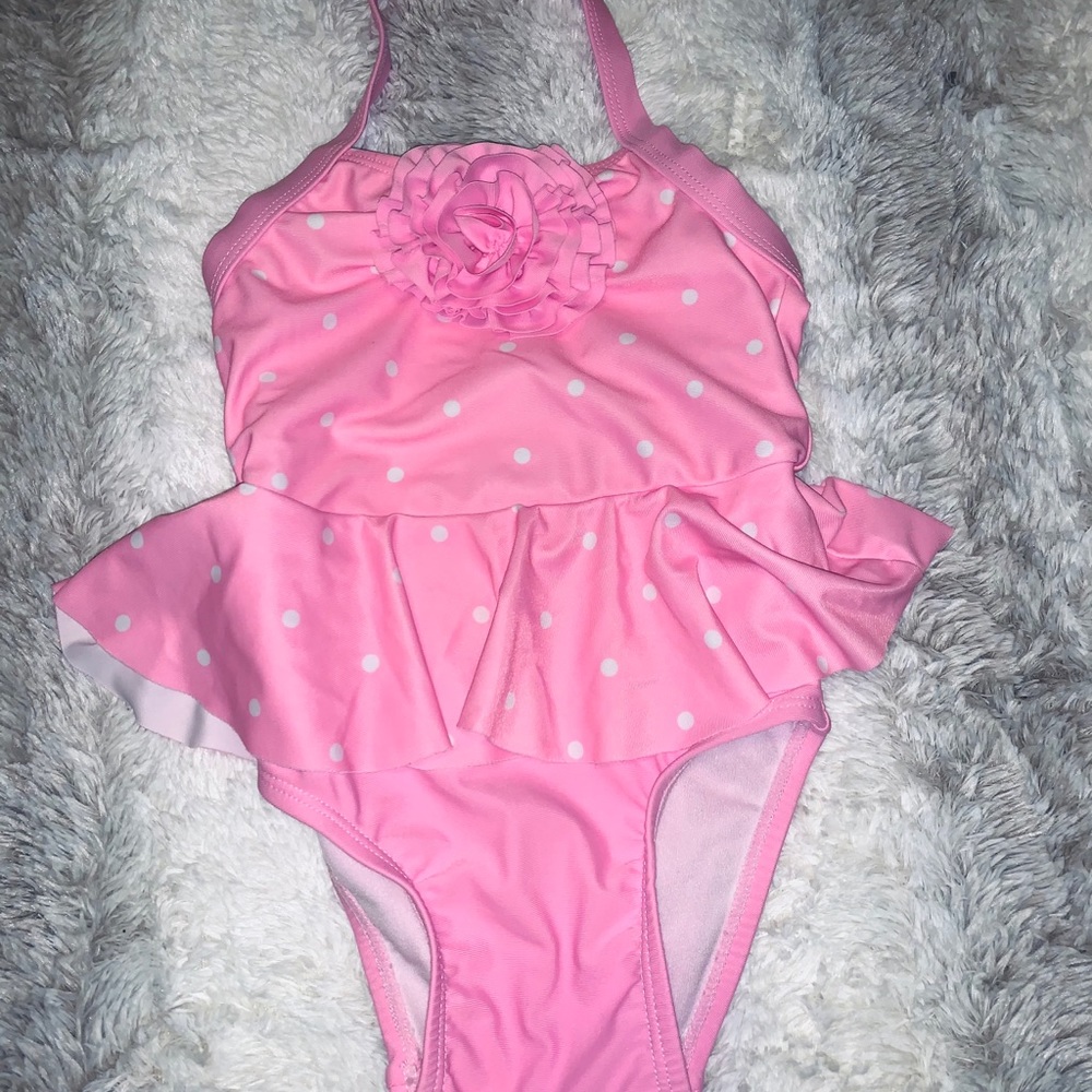 Baby Girl Pink Polka Dot Swimsuit